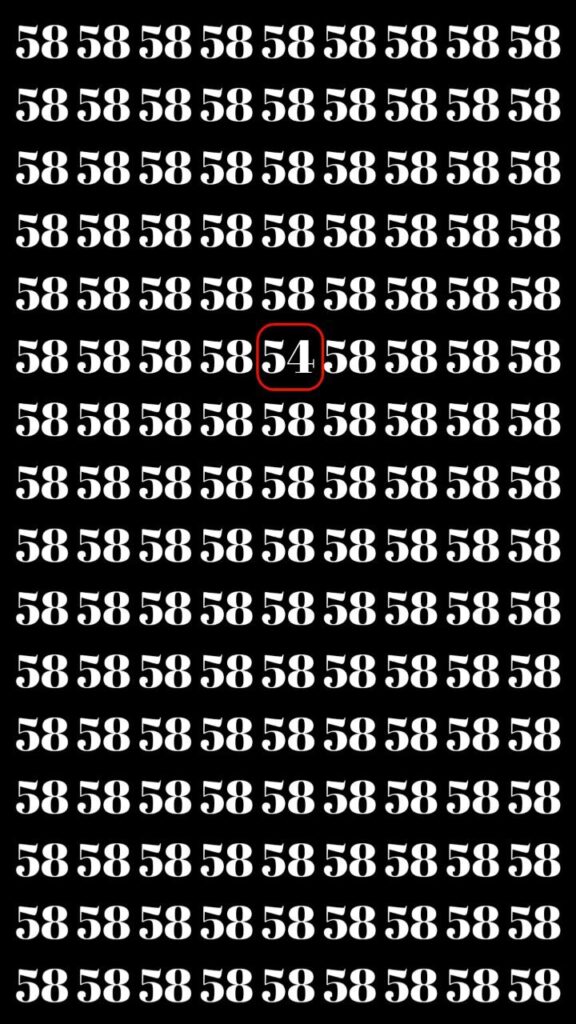 मास्टरमाइंड ही सिर्फ 6 सेकंड में खोज सकते हैं 54 नंबर, तो क्या आपने भी ढूंढ निकाला ? यदि नहीं तो आइये जानते हैं इसका उत्तर